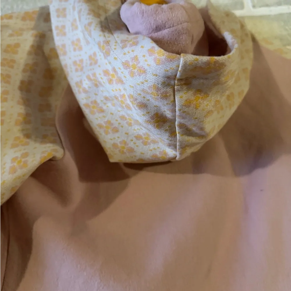 AMPERSAND AVE Pink and Cream Hooded Pullover Sweater - Picture 6 of 7